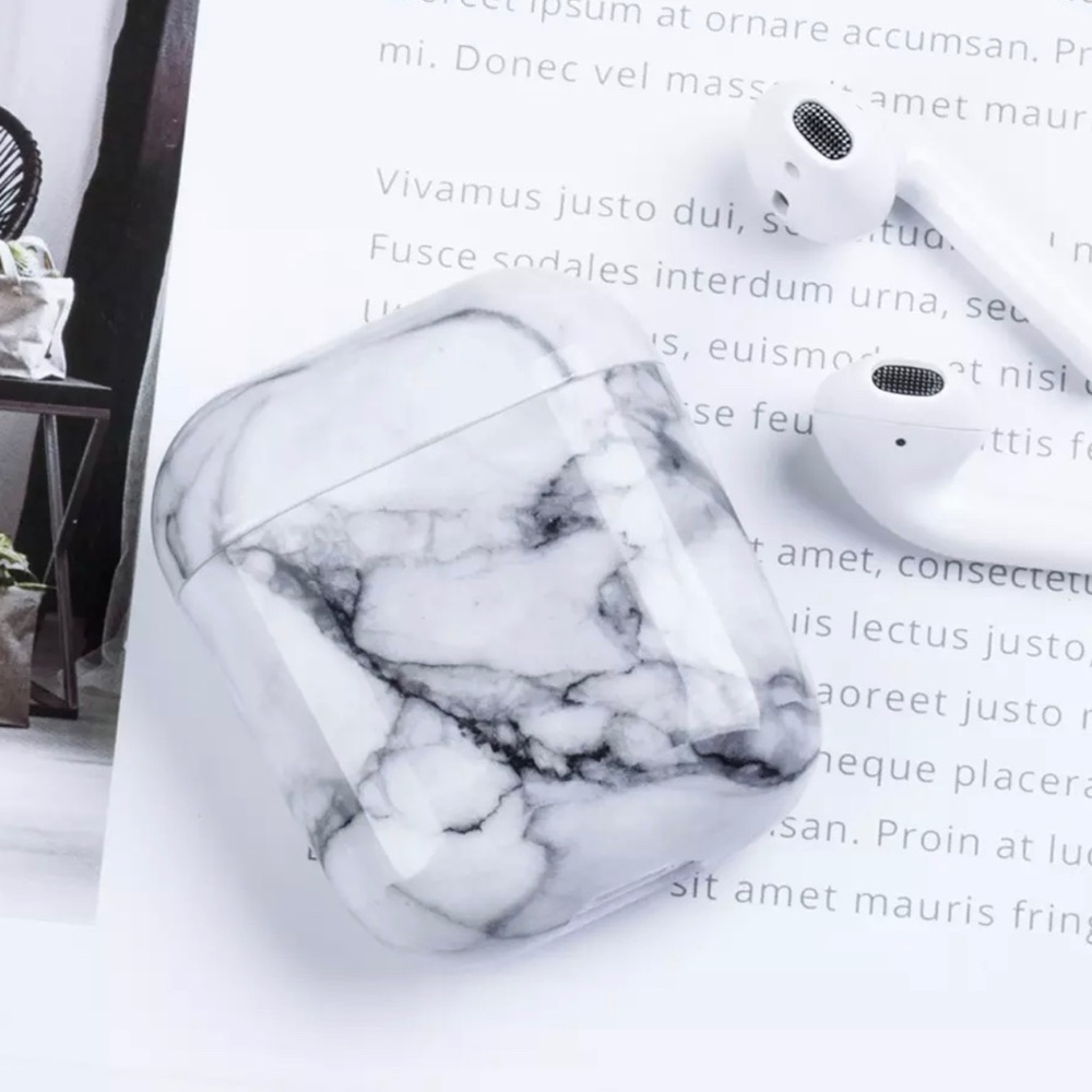 NEW White Marble Airpods Protective Case Cover